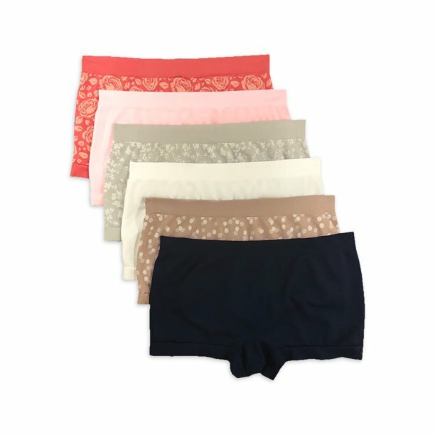 SECRET TREASURES WOMEN’S SEAMLESS BOYSHORT PANTIES,PINK,6 PACK*CHECK FOR SIZE*