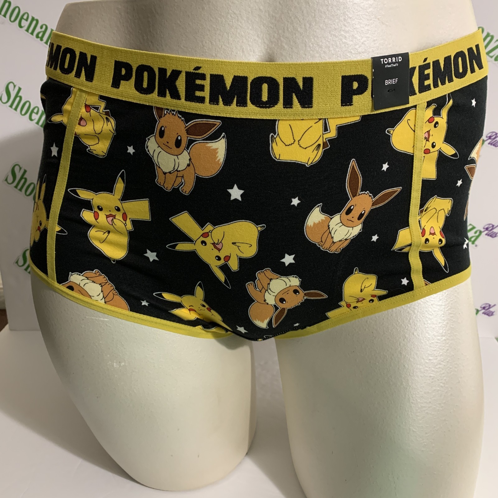 Torrid Brief Panties Underwear Pokémon Pokemon Pikachu Eevee Black Plus 6 30