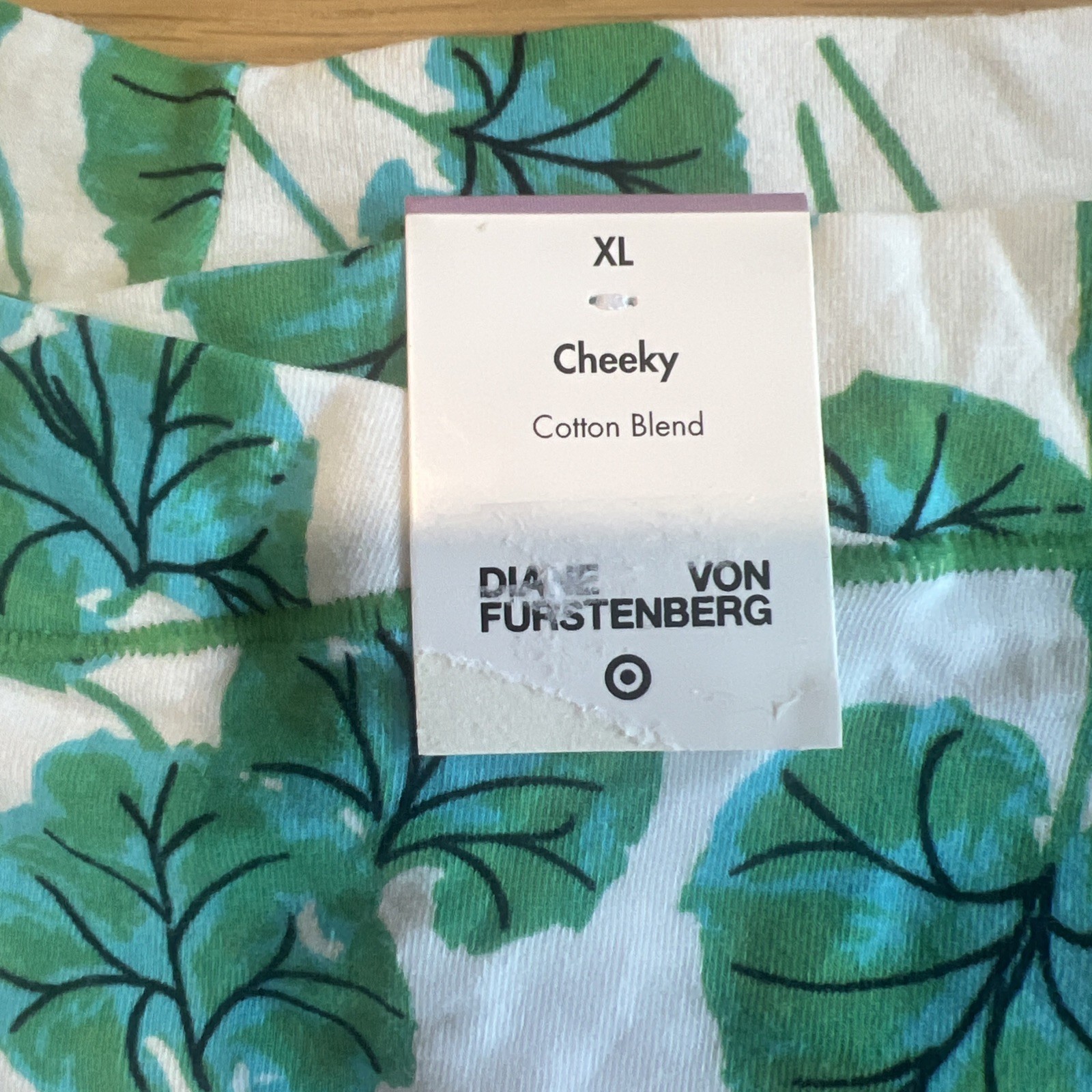 NWT Diane von Furstenberg x Target Split Print Bikini Panty Green Leaf Zebra XL
