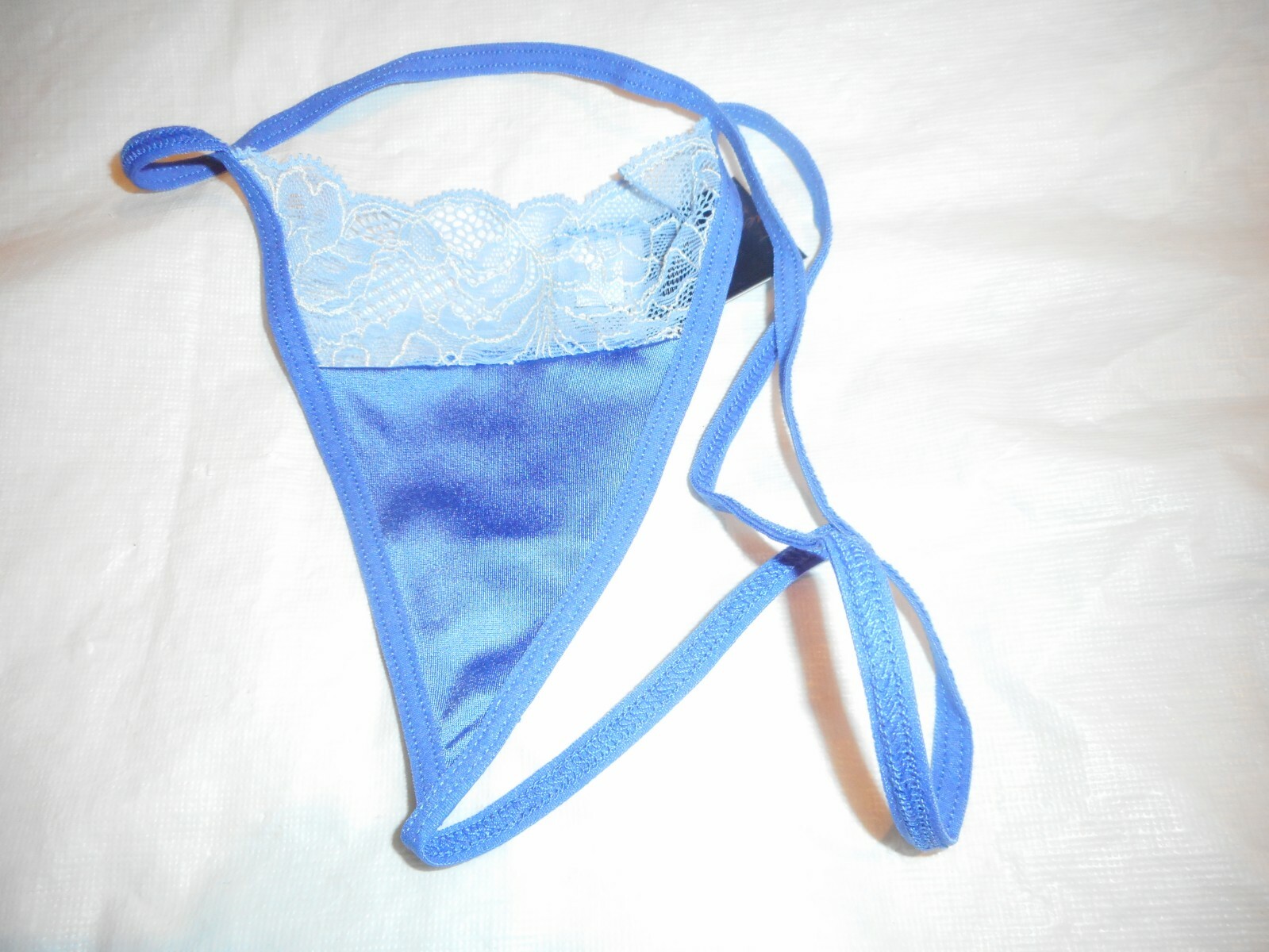 Frederick’s Of Hollywood Blue/White Floral G Sring Panty Sizes M,L,& XL