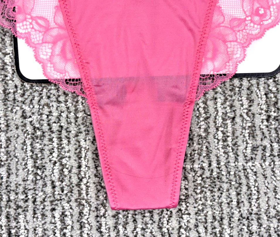 Victoria’s Secret Very Sexy NWT Medium Pink Lace Trim High Leg Thong Panty