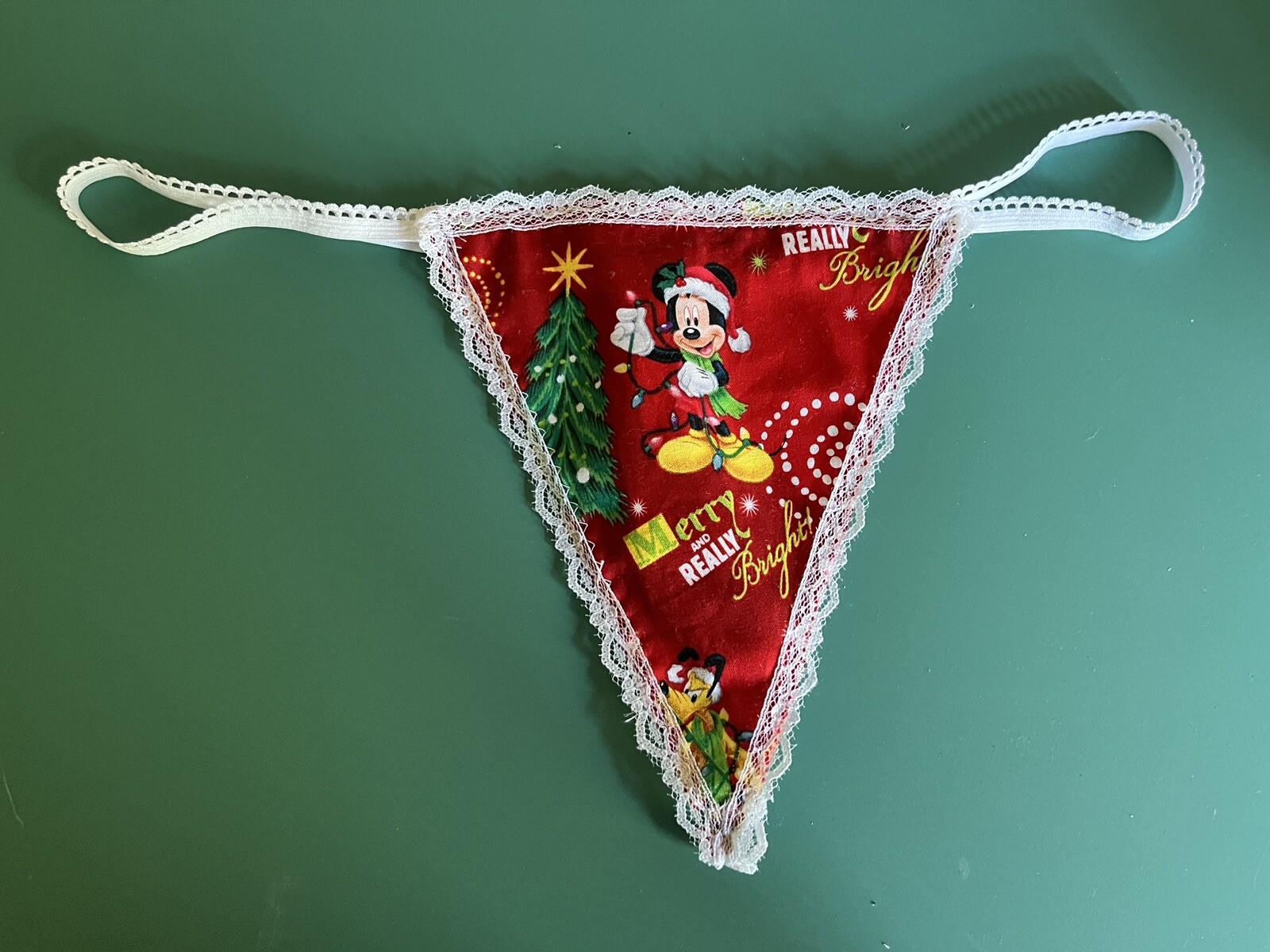 Womens MICKEY MOUSE CHRISTMAS String Thong Disney Panty Underwear