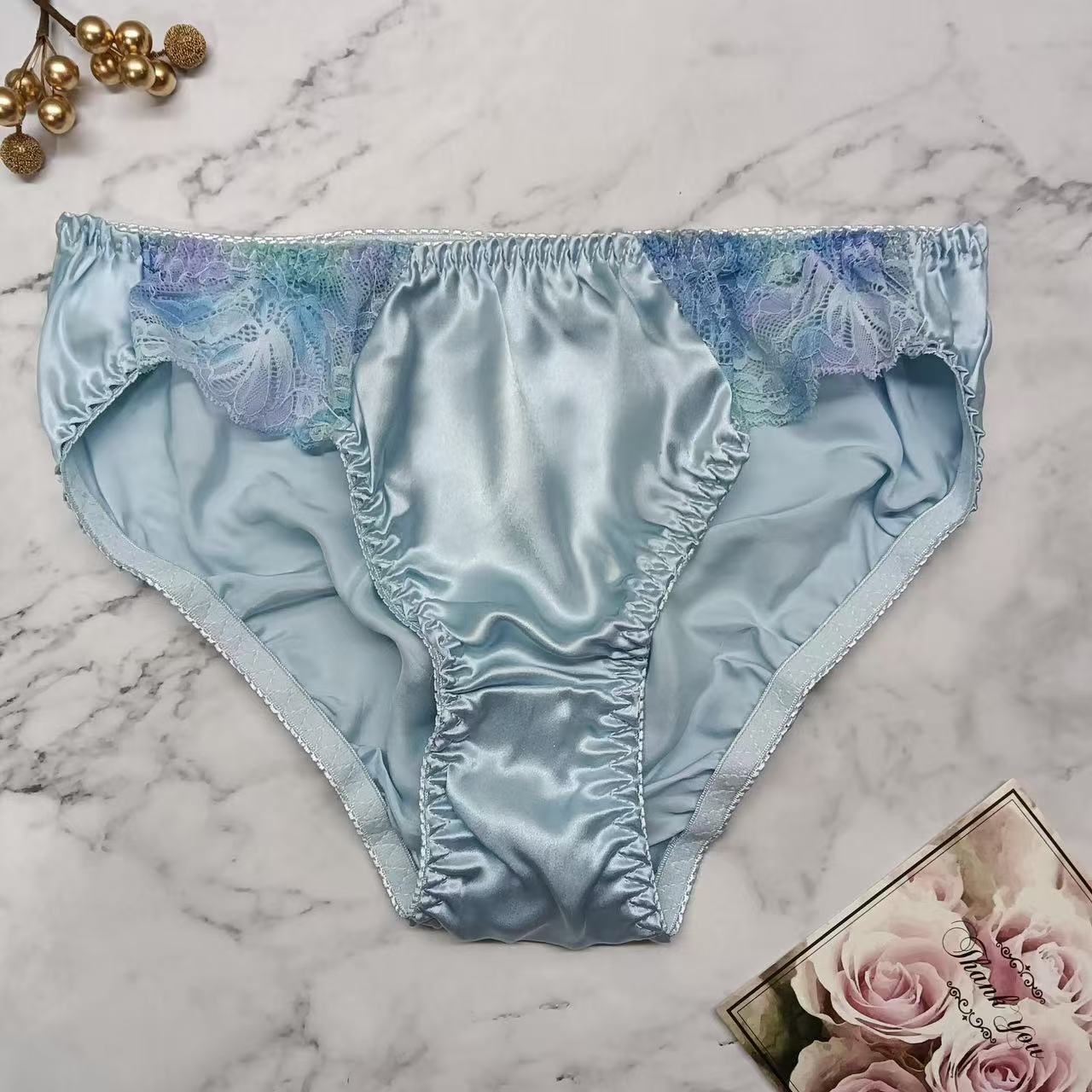 8pcs 100% Silk Women’s Bikinis Panties Lace Size: M L XXL
