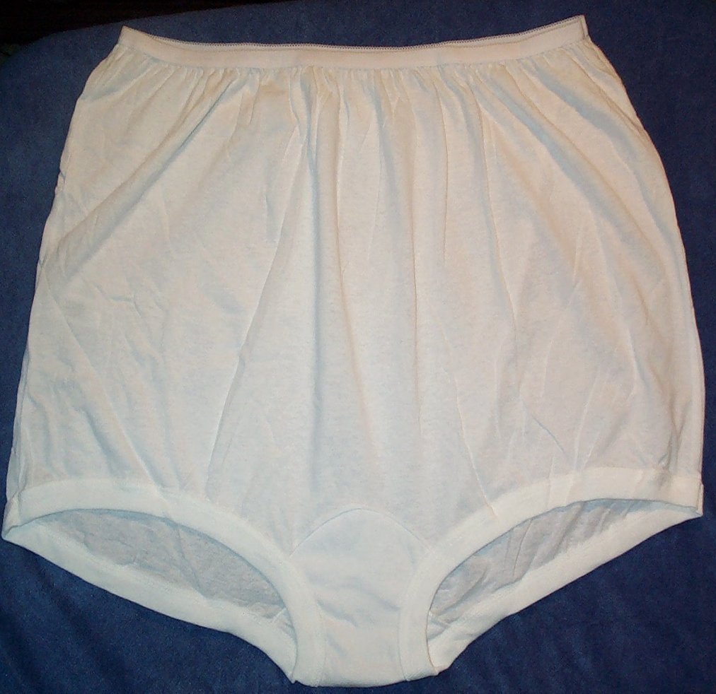 3 Pair Size 7 LONG TORSO White 100% COTTON Band LEG PANTY USA Made Long Torso