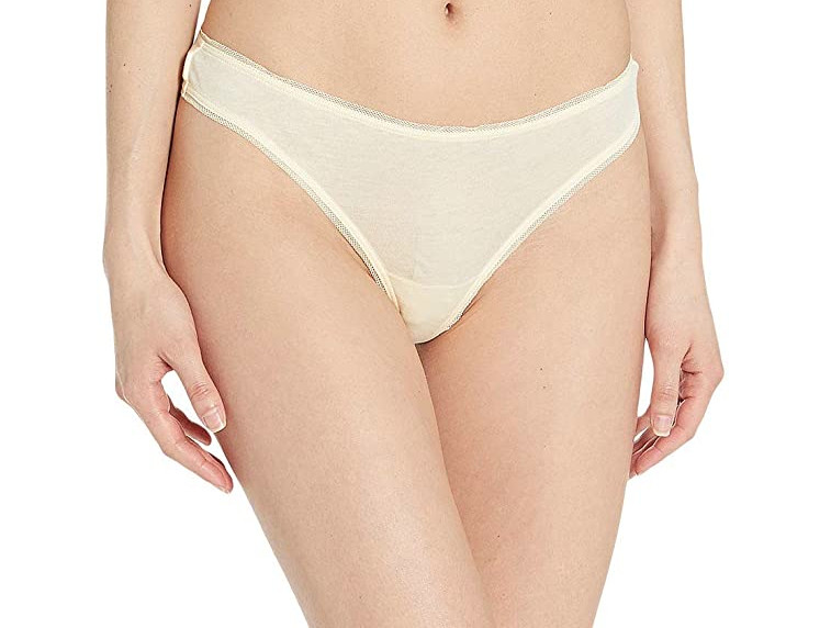 Skin L68156 Almond Oil Lola Bikini with Tulle Trim Women’s Underwear Size L