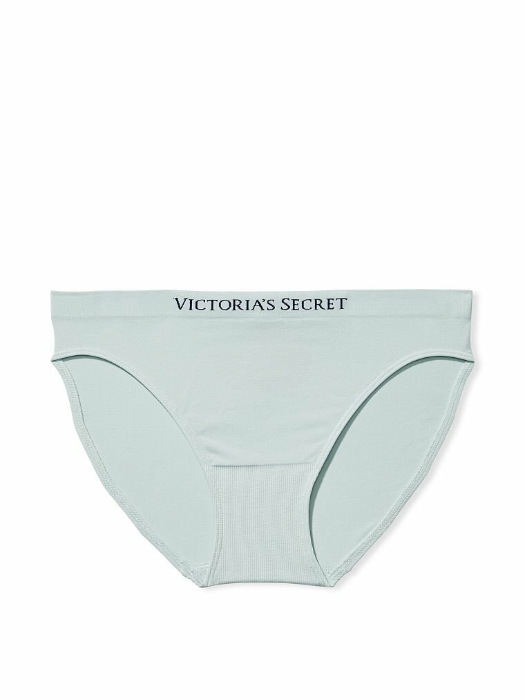 L Soft Dove Grey Gray Foggy Cloud LOGO Seamless Victorias Secret Bikini Pantie