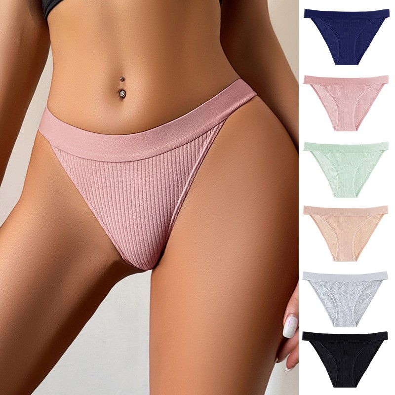 6 Pack Lot Sexy Womens Low Waist Cotton Panties Briefs Underwear Lingerie Soft