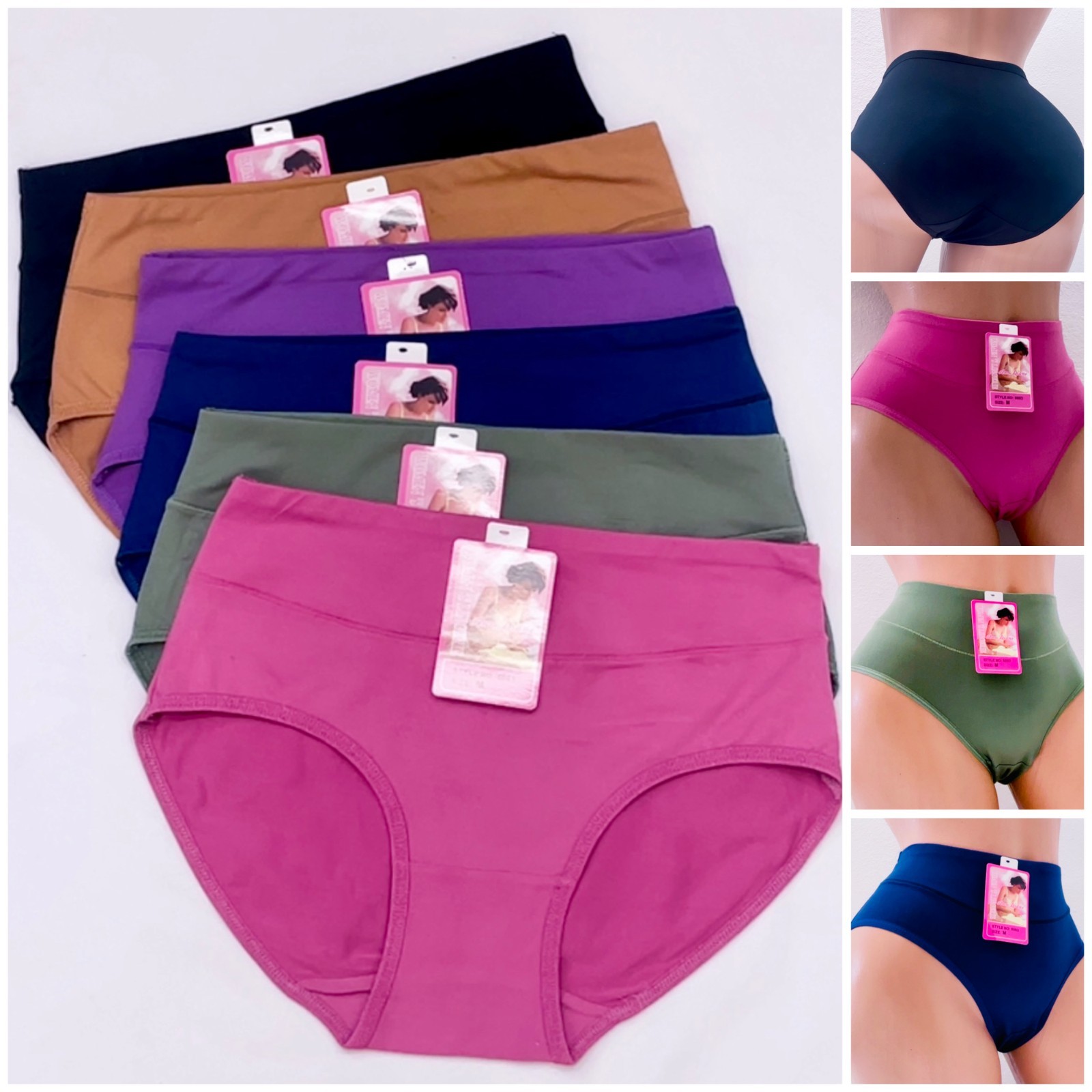 Lot 6 Pack Women Mid-Waist Underwear Panties Briefs Full Cover Butter Soft 6003