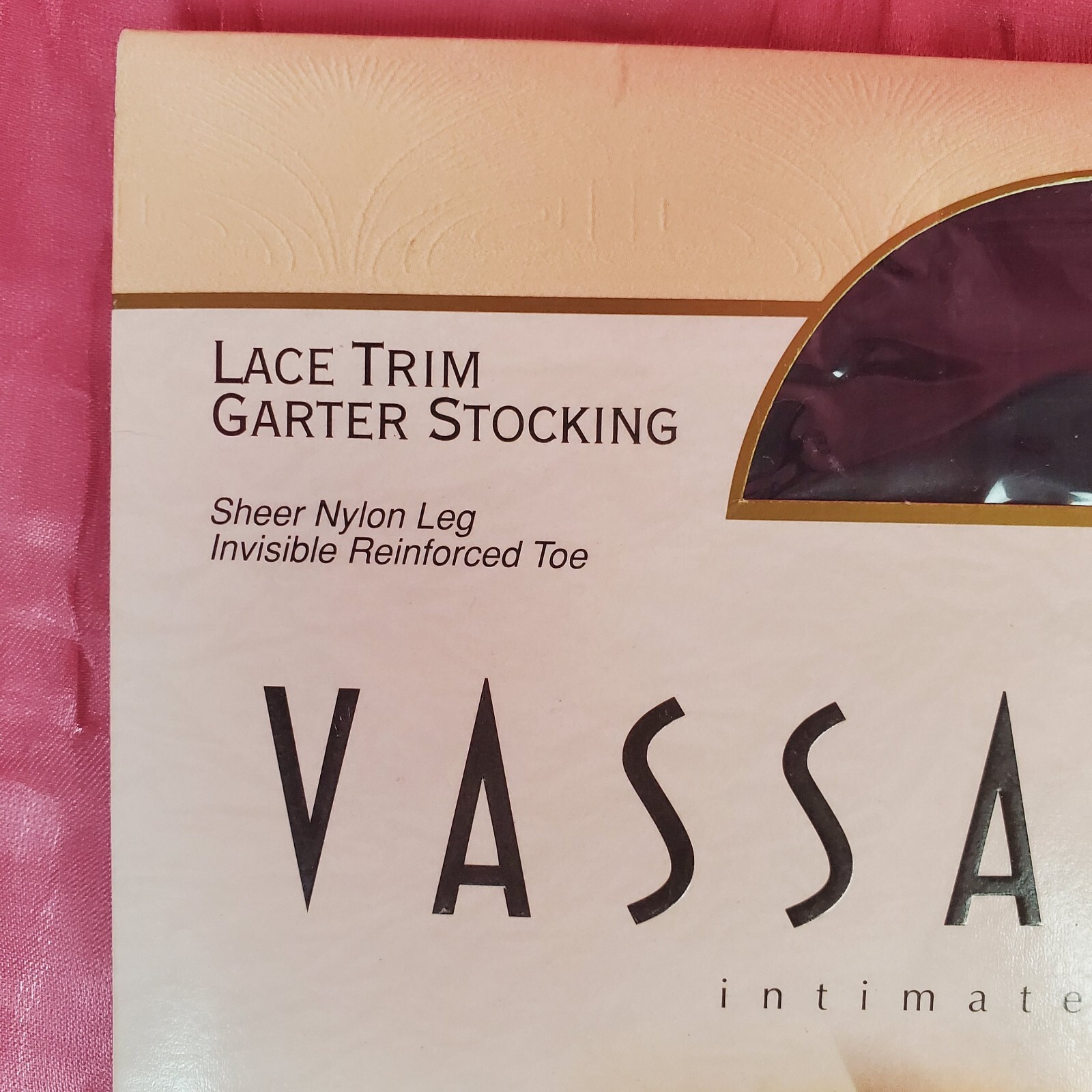 Vintage Vassarette Garter Stockings Black Nylon Lace Sissy Size M NOS Y2K