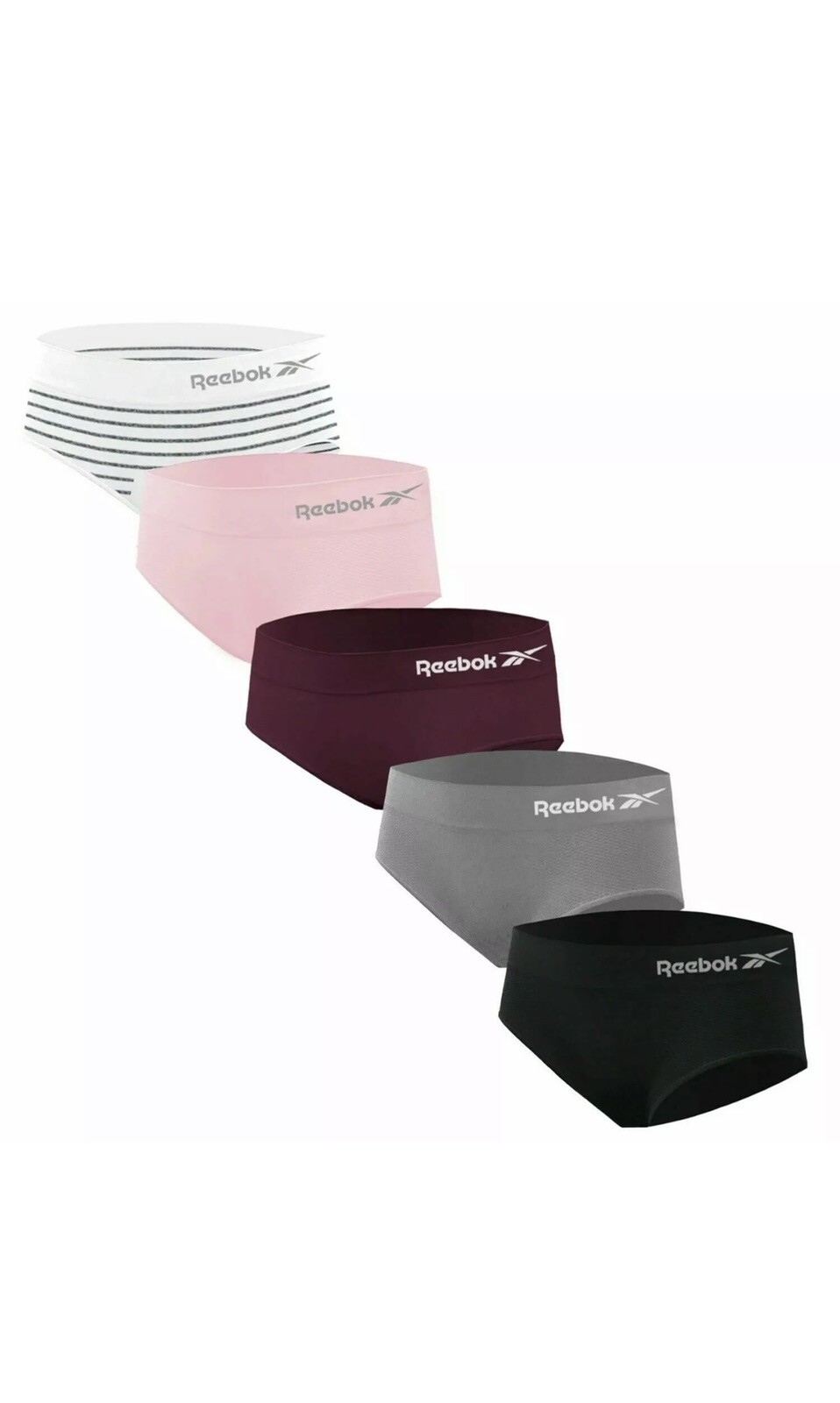 Reebok, 5 Pk – Seamless Hipster Panties Underwear