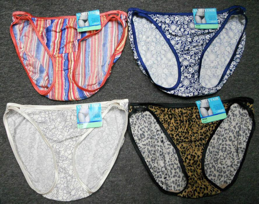4 pack VANITY FAIR String Bikini ILLUMINATION 18108 mixed prints PANTY – 6 / M