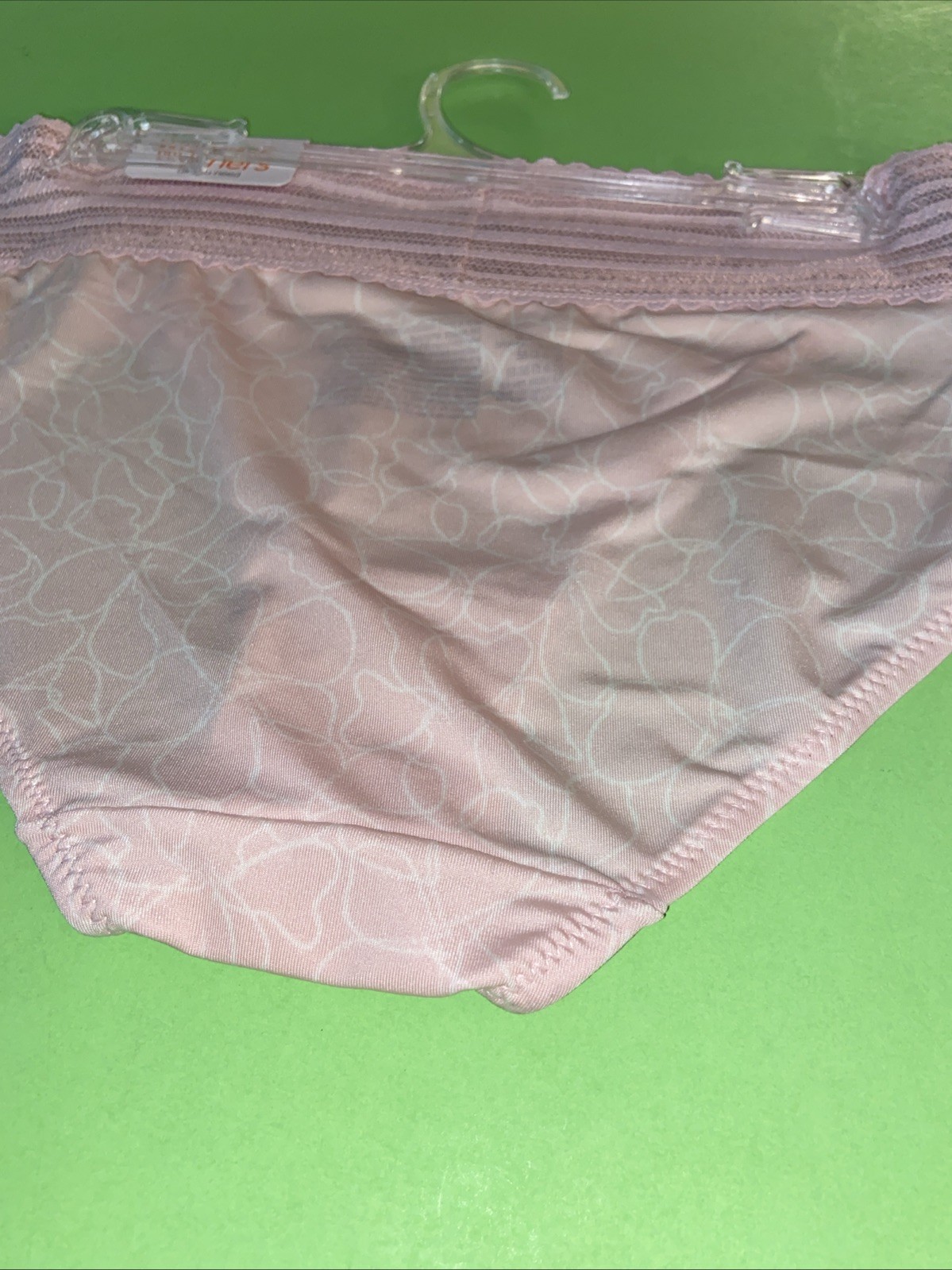 WARNERS PALE PINK ABSTRACT BIKINI PANTIES / Large / 7