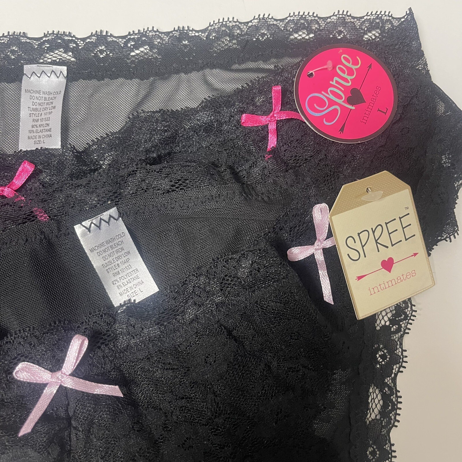 2 Lingerie Knickers Low-Waist Panty Lace Sexy Underwear Womens Black Lace LARGE
