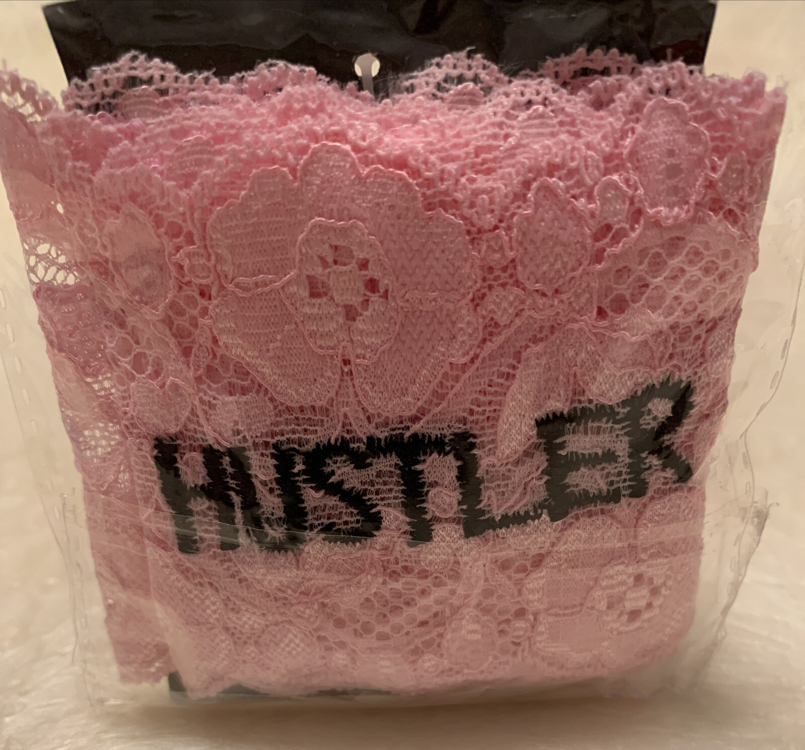 Hustler Pink Lace Low Rise Tanga Shorts Panty Embroidered Logo Brand NEW Sealed