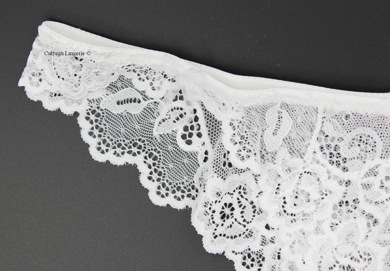 NWT JEZEBEL 50533 “Caress” Low Rise Lace Tanga Panty, White (WHT), Bridal