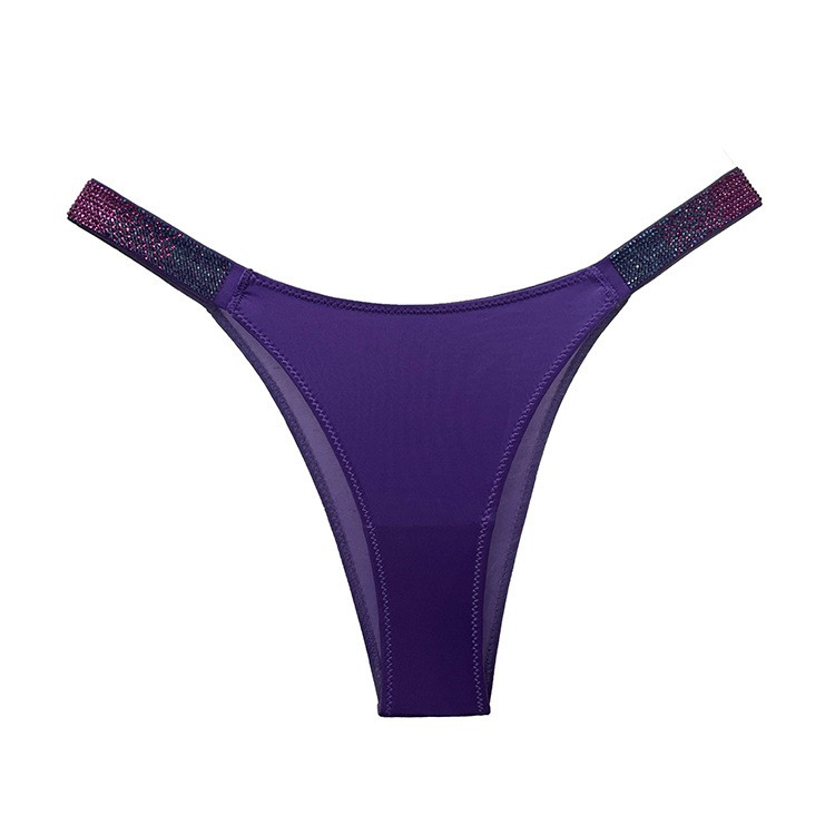 3 Pack Womens V cut Bikinis Panties Underwear Sexy Glitter Low Rise Underwear