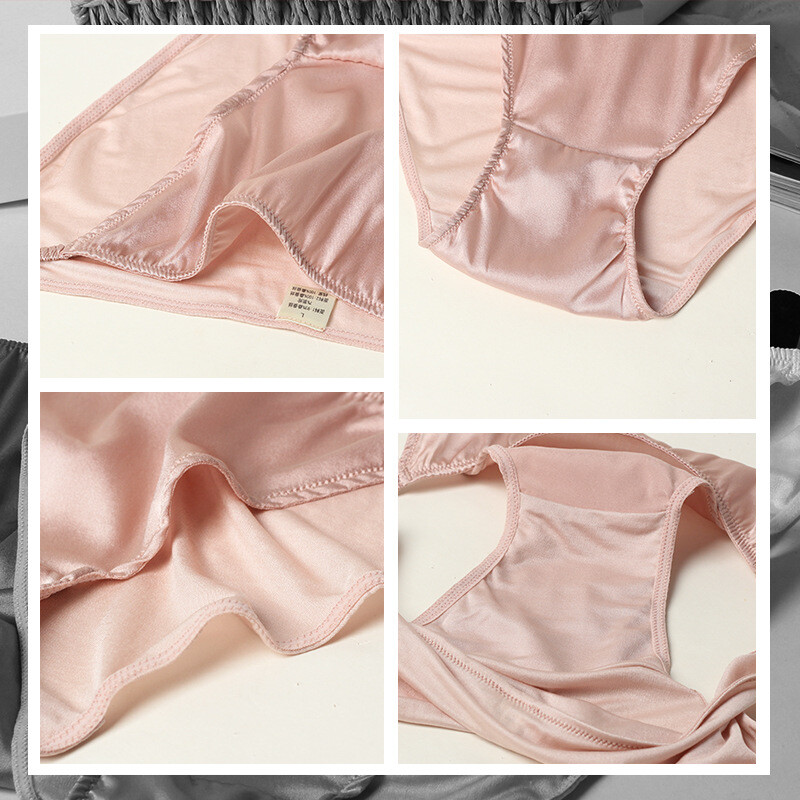 Women Mulberry Silk Antibacterial Briefs Comfort Underwear Elasticity Panties