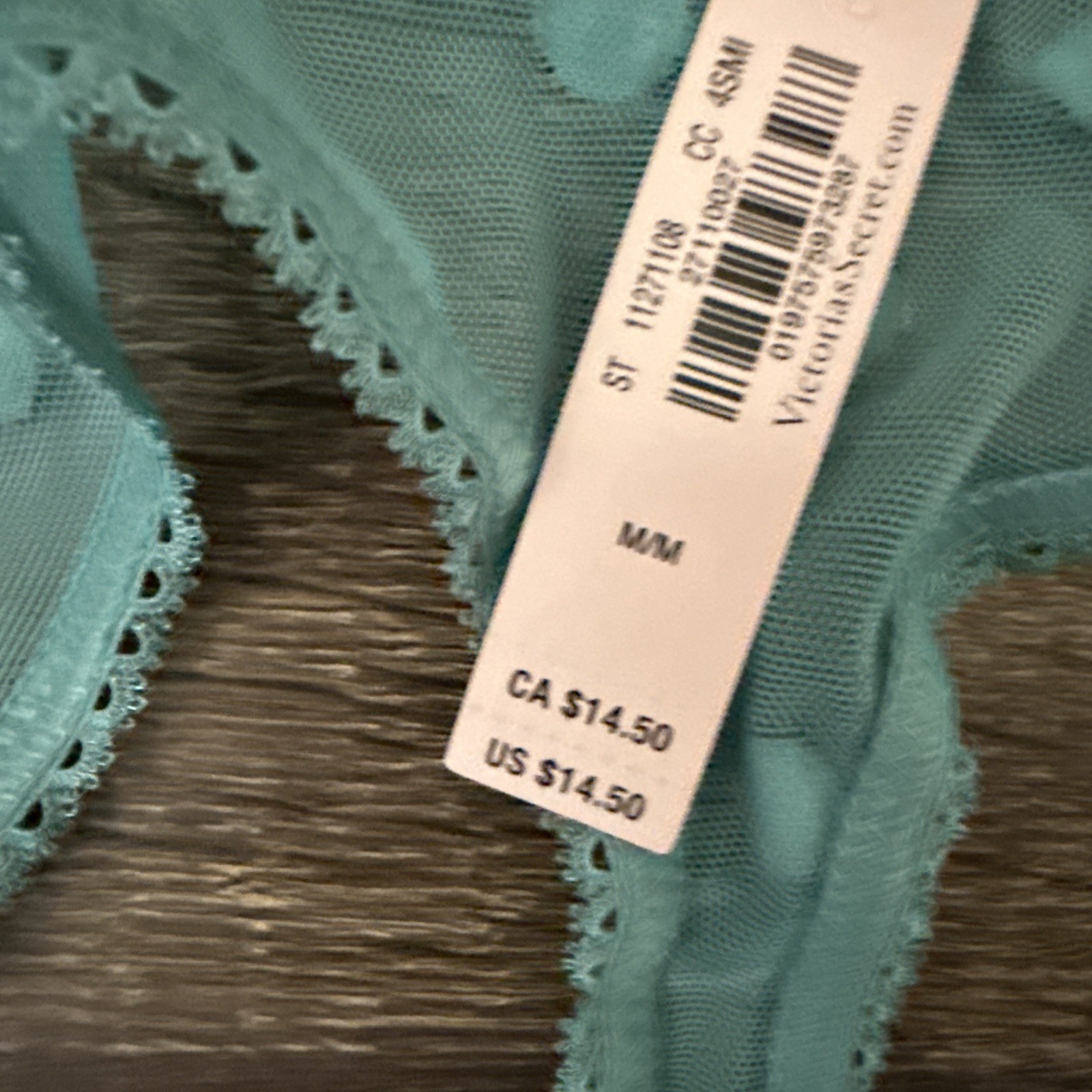 Victoria’s Secret Medium, Teal Blue, Sheer Mesh Thong Panties