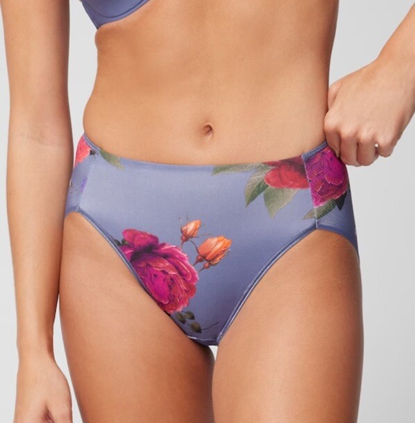 Soma Brief Vanishing Tummy Modern Brief Panty in Twilight Garden Blue Size XXL