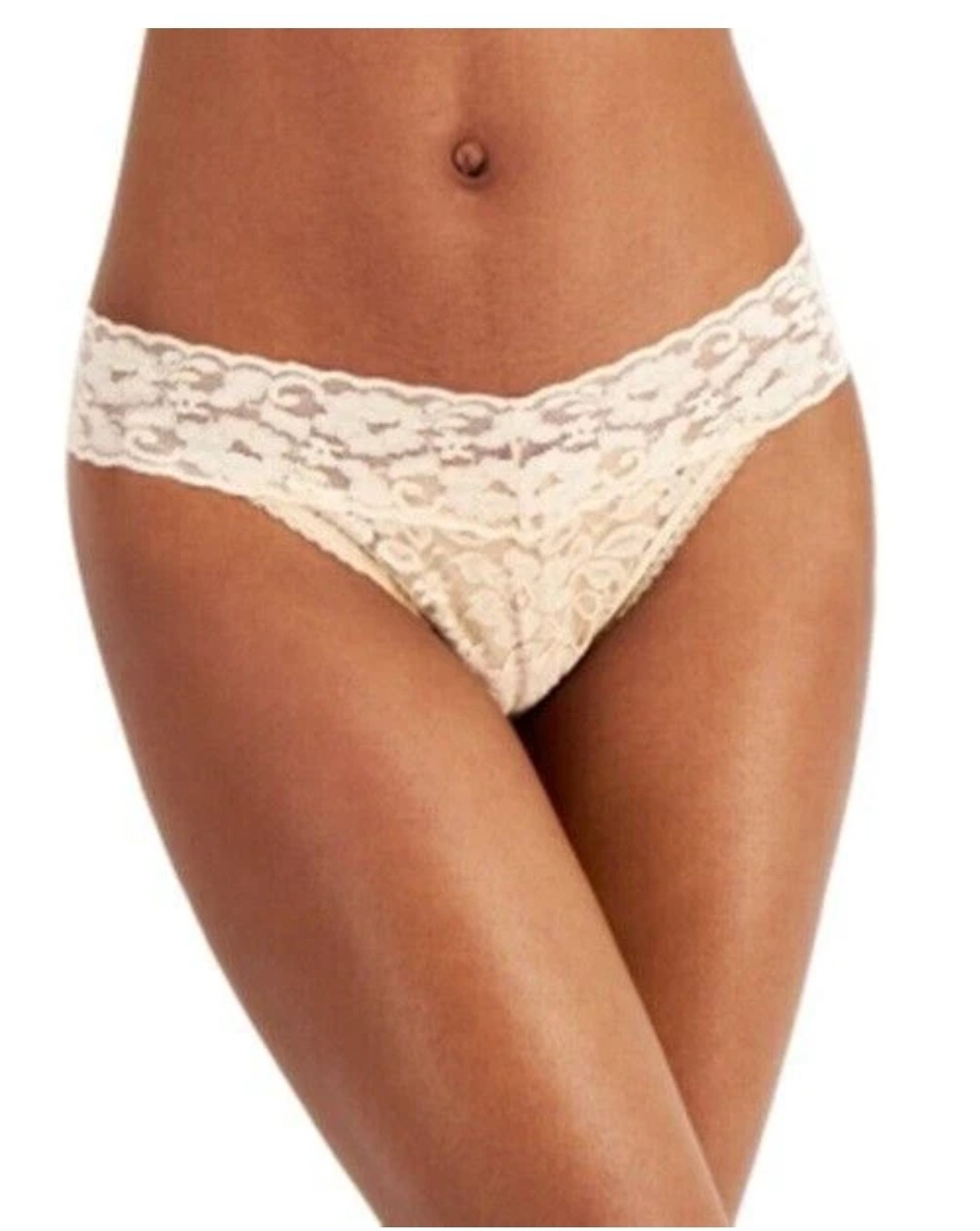 I.n.c. International Concepts Women’s Lace Thong Underwear , Almond Latte, XXL
