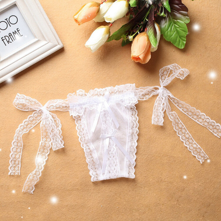 Sexy Ladies Womens Lace Sheer See Through Panties Crotchles Underwear Lingeries