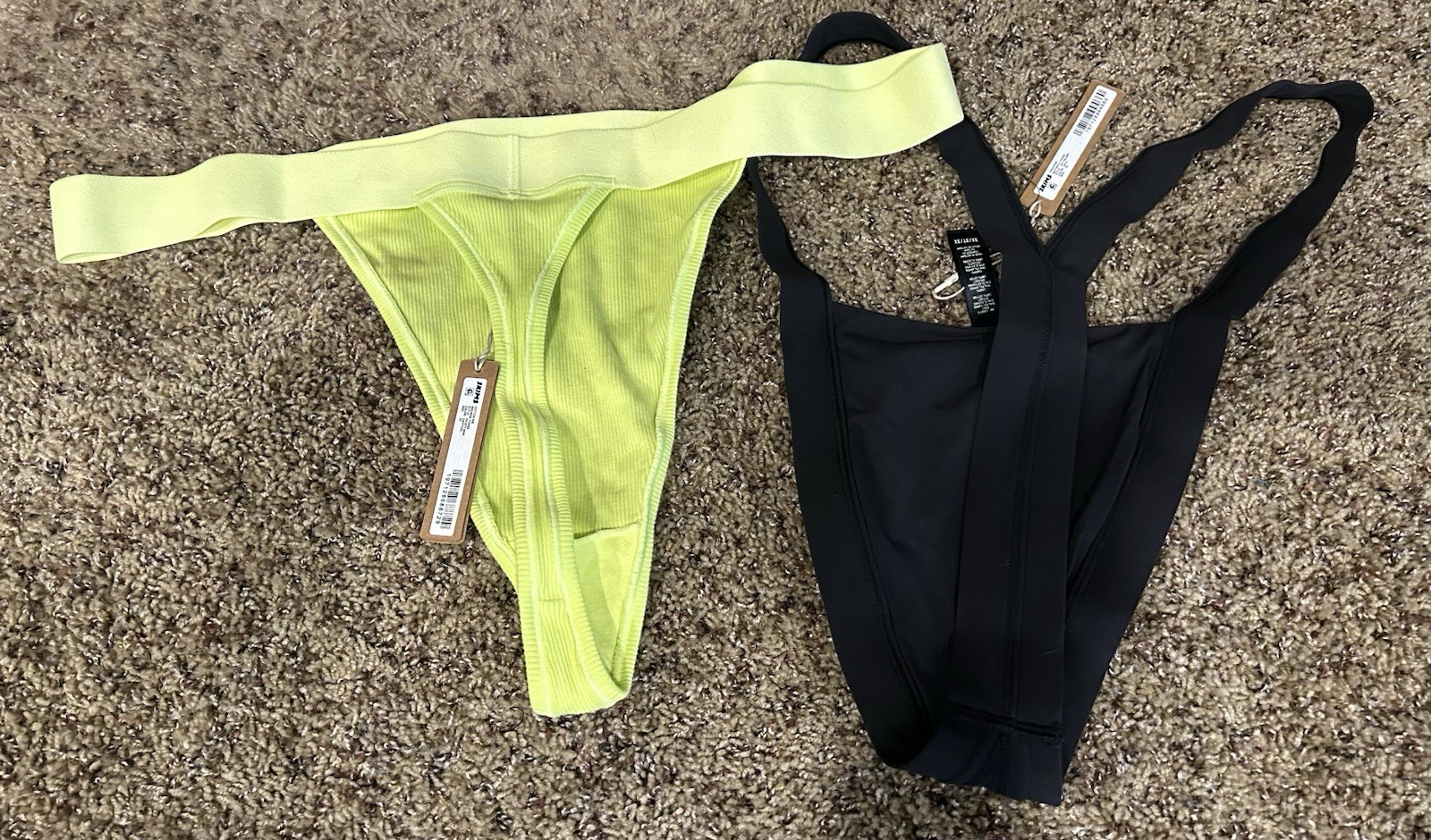 Skims Cotton Ribbed Thong And Butterfly Thong Size 3X