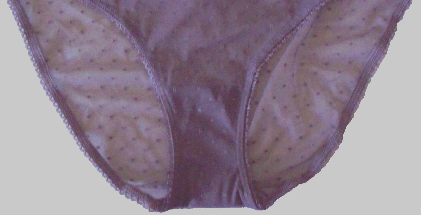 M Lilac Purple Polka Dot Mesh LOGO Stretch Victoria’s Secret BIKINI Panty