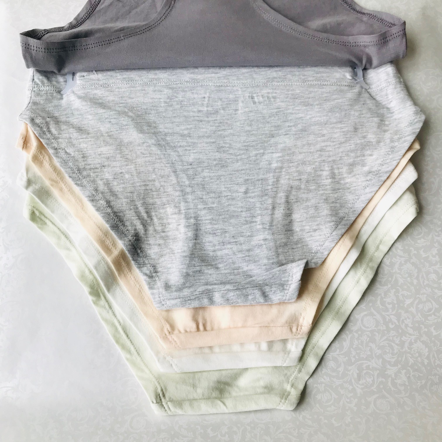 Danskin Intimates, Organic Cotton 95% Bikinis Panties , 5 Pack , Size : L