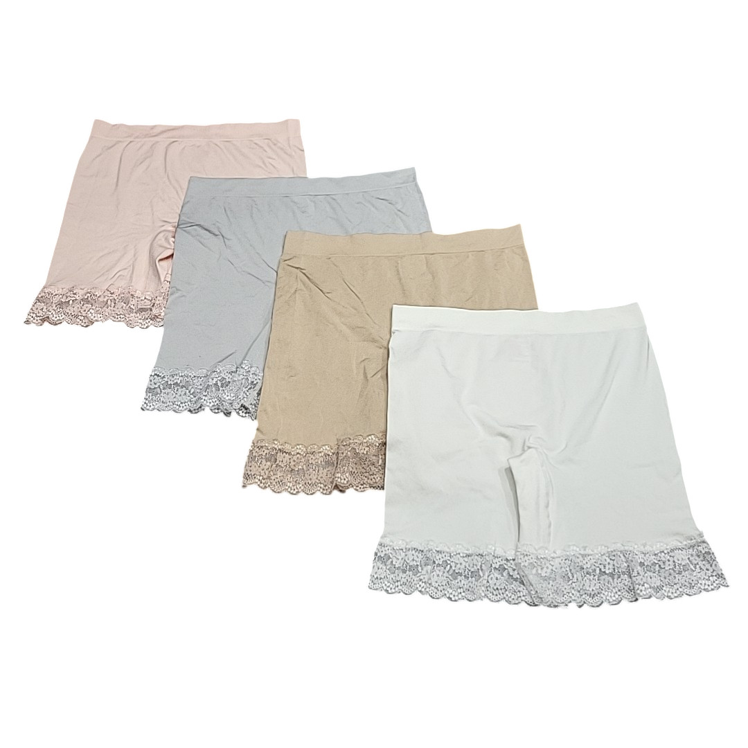 Breezies Women’s Seamless Smoothing Mid Thigh Shorts Panties Set Size Large