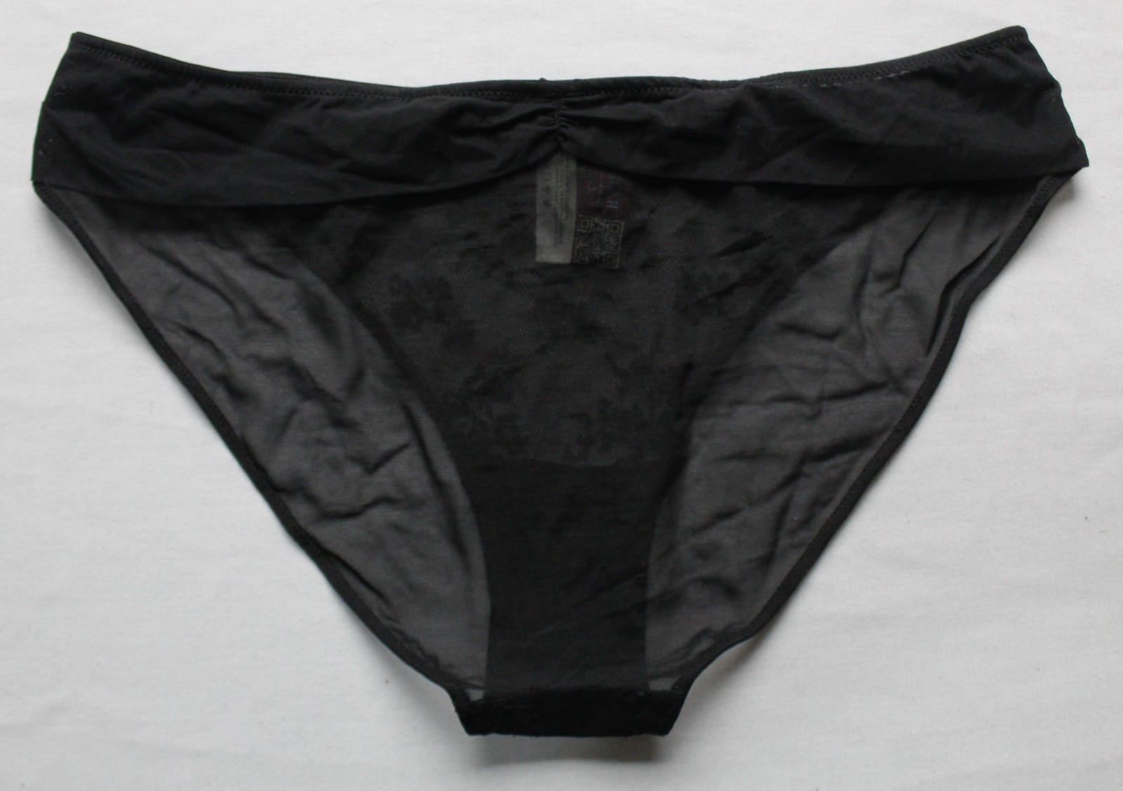 Adore Me Women’s Mid-Rise Sheer Mesh Wren Bikini Panty ZG3 Jet Black Large NWT