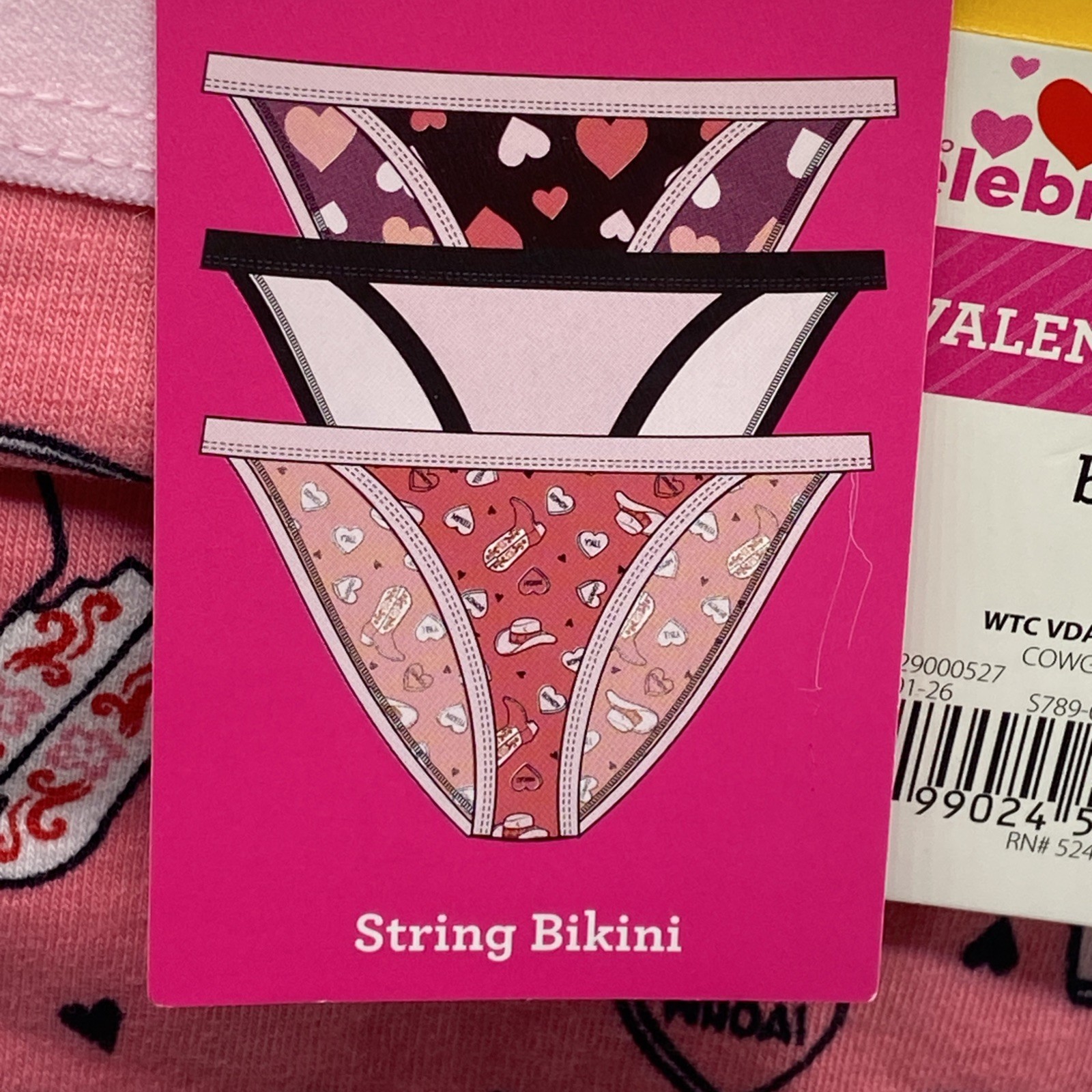 Way To Celebrate! 3 Pack Bikini-cut Cowgirl Heart XL (16/18) underwear With Tags