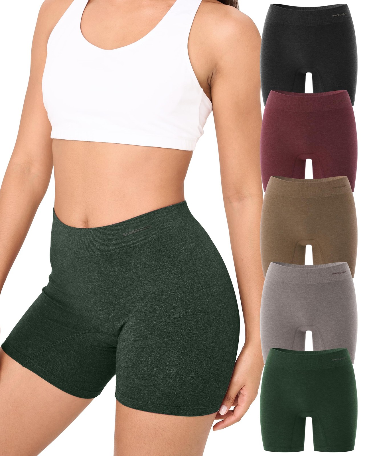 Bamboo Cool Womens Boyshorts Underwear Seamless Boxer Briefs Mid Rise Full