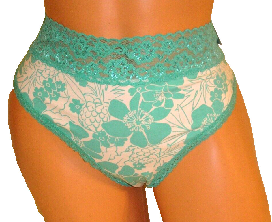 Panties Lingerie Arizona Body Green Floral Organic Cotton Thong XXL Adult Gift