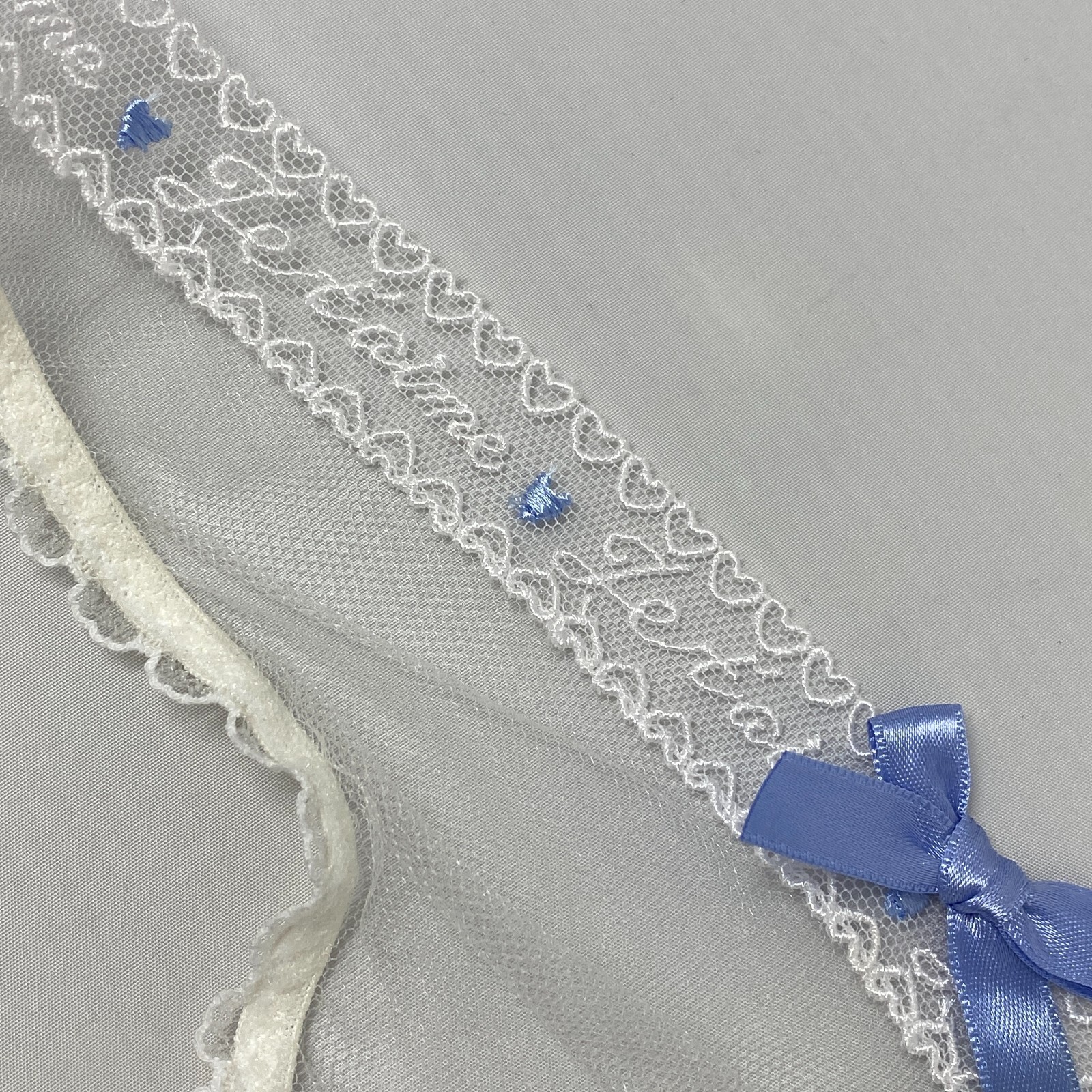 Agent Provocateur Edita White Baby Blue “Je Taime” Thong AP2 Small NWT