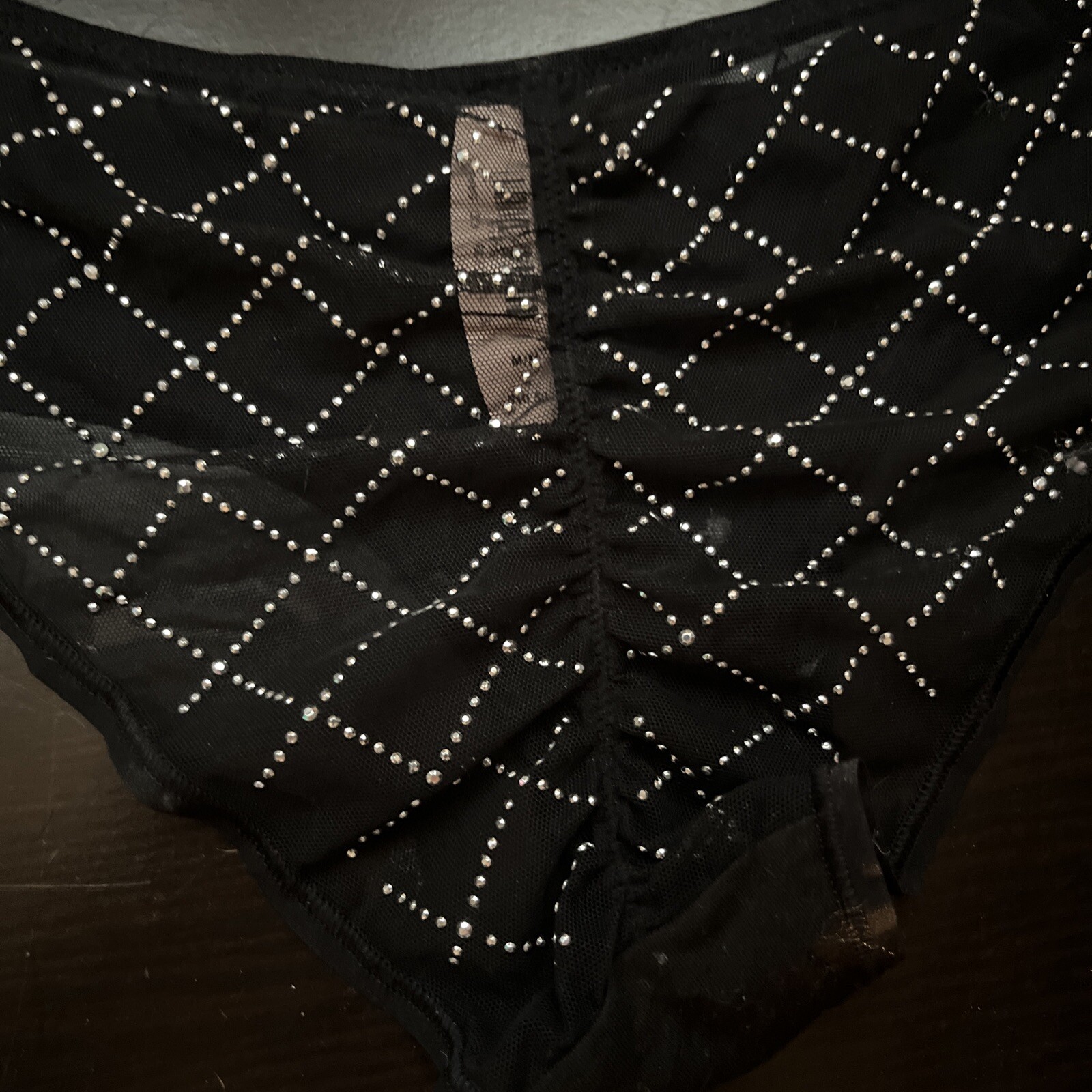 Victoria’s Secret Sexy Low Rise Hiphugger Medium Mesh Rhinestone Ruched NWT
