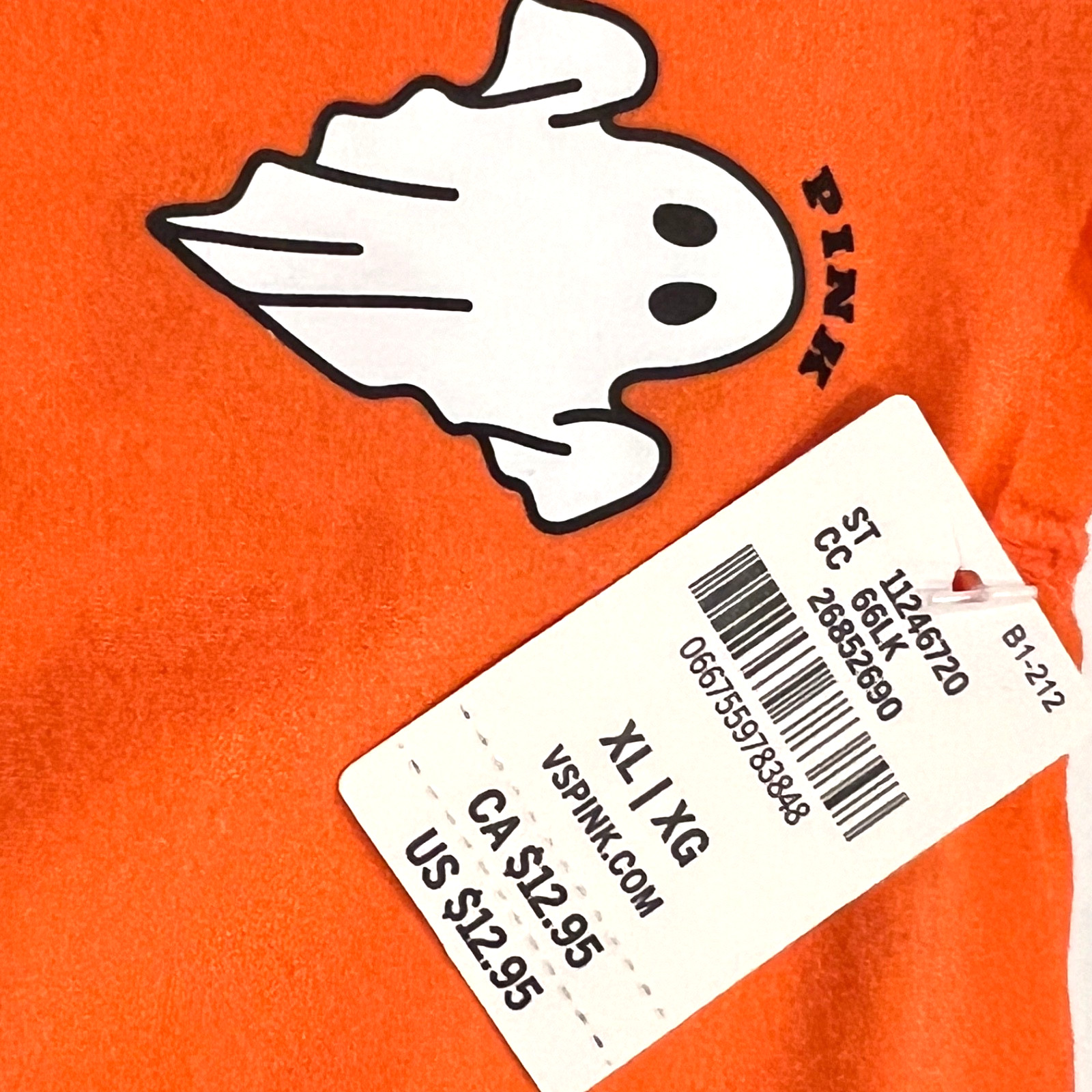 NWT VICTORIA’S SECRET PINK No Show Thong Pantie Sz XS-M-L-XL Orange Ghosts
