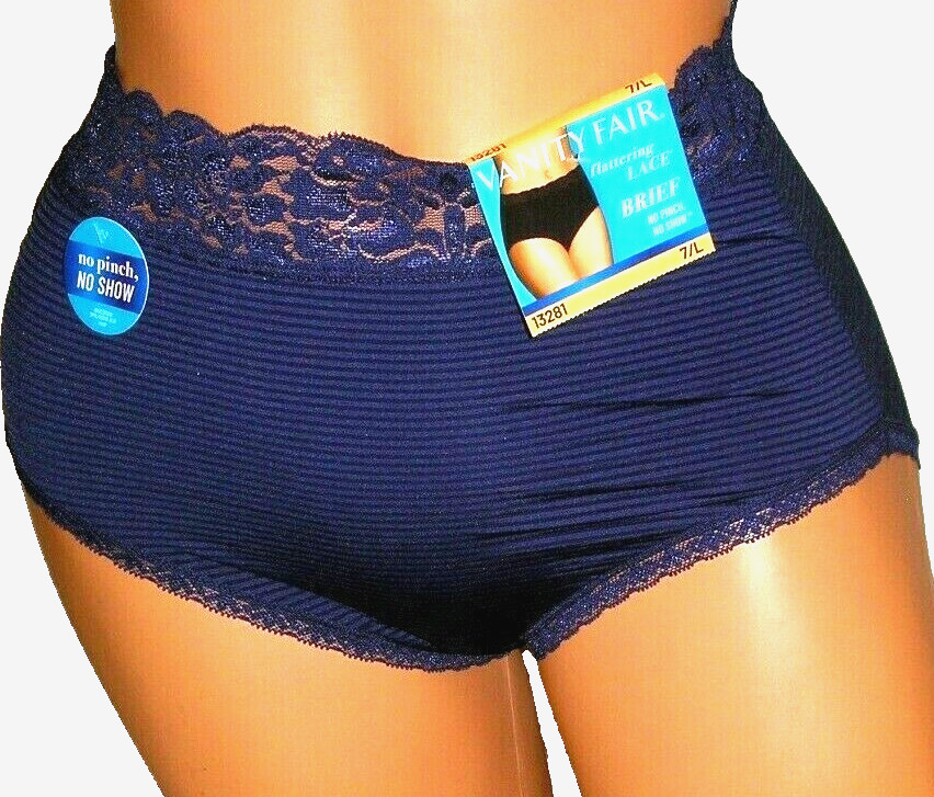 Panties Lingerie Vanity Fair No Pinch No Show Flattering Lace Brief Large Gift