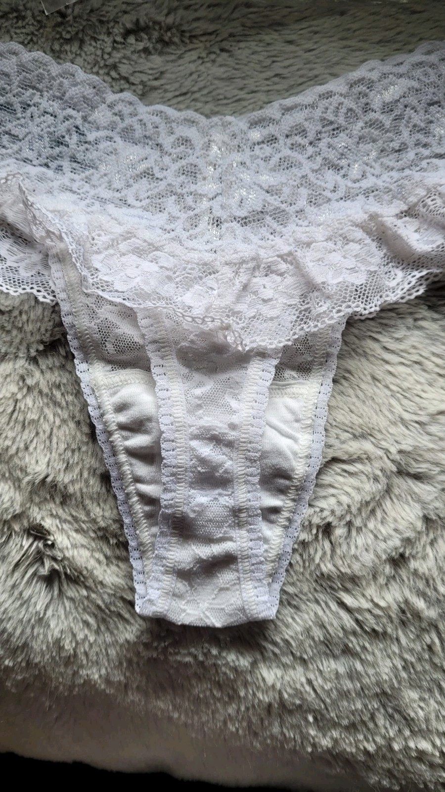 NIP Vtg Victoria’s Secret “BRIDE” White Lace Thong Rhinestone O/S Sexy Panties