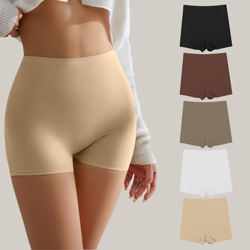 Women Ice Silk Panties Soft Boxer Brief Sports Yoga Lingerie Leakproof Underwear
