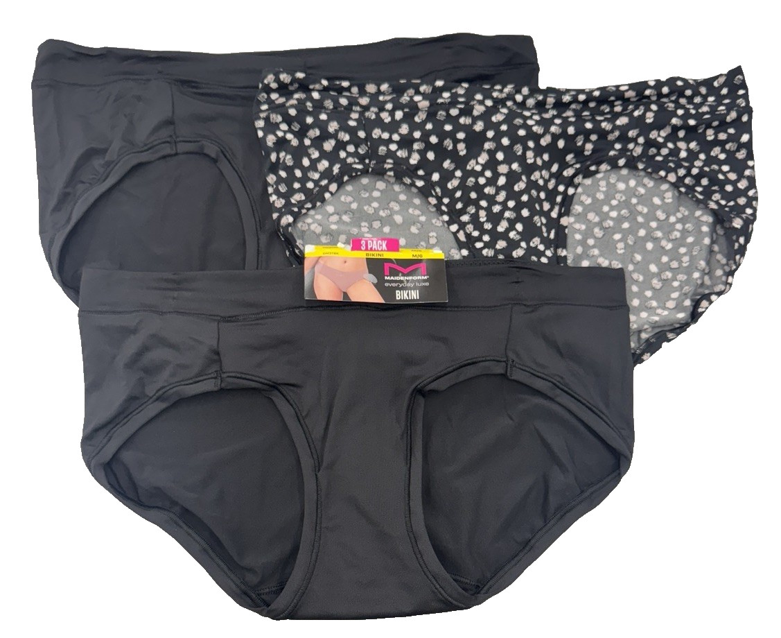 NEW 3 Pack Maidenform Everyday Luxe Bikini Panties M/6 Multi-Color DM3TBK