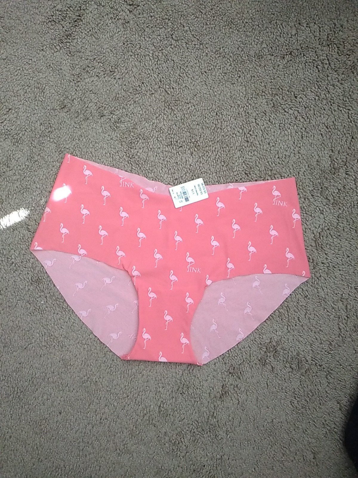 Victoria Secret PINK NO-Show Cheeky Panty Flamingo🦩Pink *NWT L