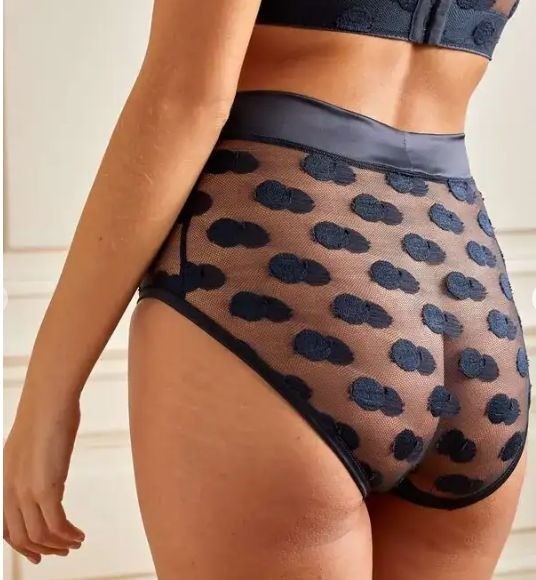 ERES AUTOMNE SATIN TRIMMED POLKA DOT LACE BRIEFS SOIR DE LUNE BRIEF SIZE 38 /US6