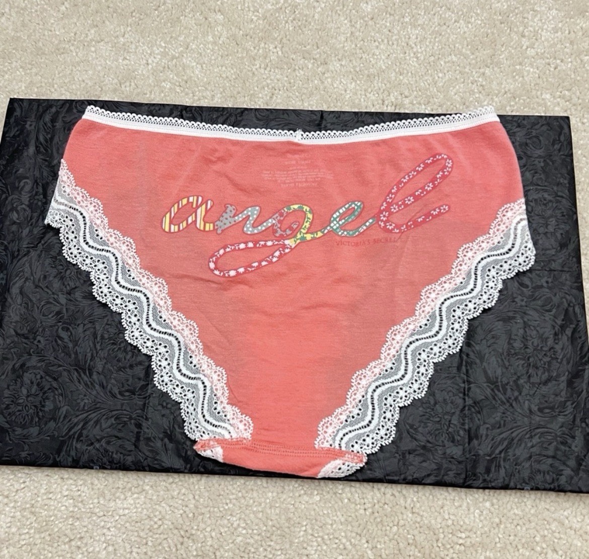 VTG Victoria’s Secret Dream Angels Logo Modal Picot Lace Bikini Panties small s