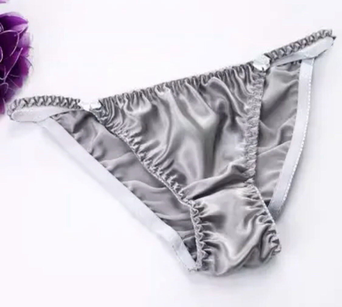 Luxury 100% mulberry silk panties briefs bikinis-US Size L/XL