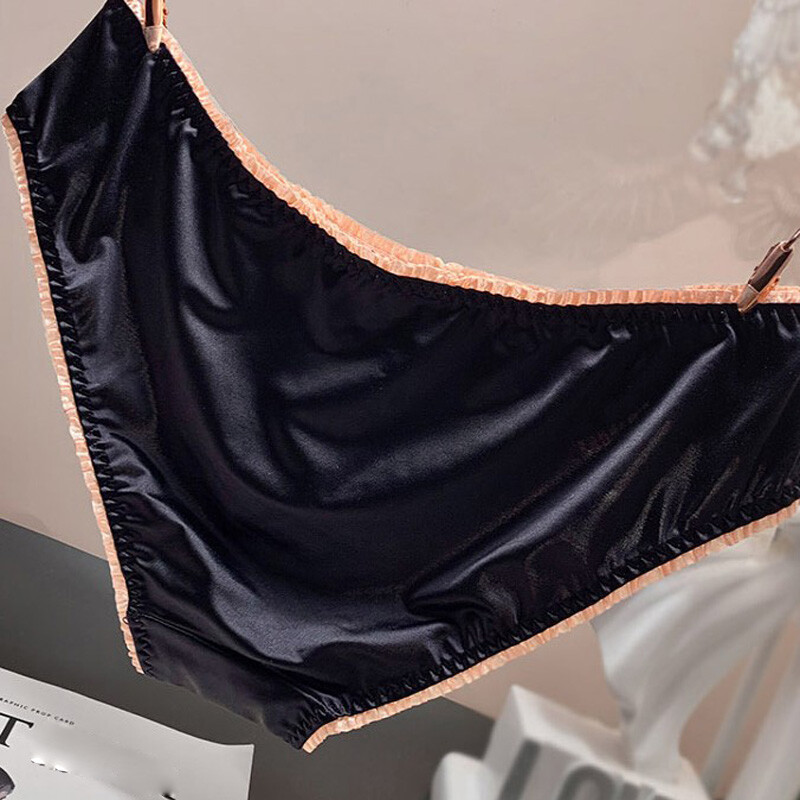 Women Girls Silky Satin Briefs Panties Underwear Sex Lingerie Low Waist Sweet