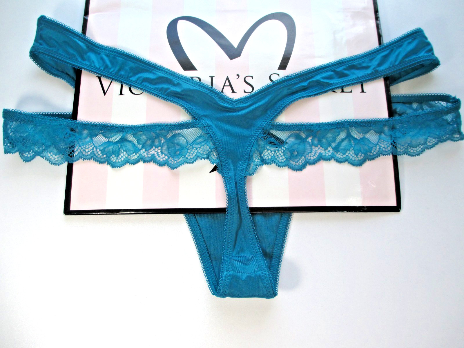 VICTORIA’S SECRET VERY SEXY High Leg Thong Panty S M L XL Blue NWT Cutout VS