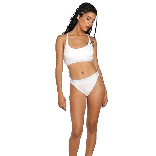 NWT Calvin Klein WOMEN’S(MEDIUM) Pure Ribbed Cheeky Bikini QF6443-110 BRAZILIAN