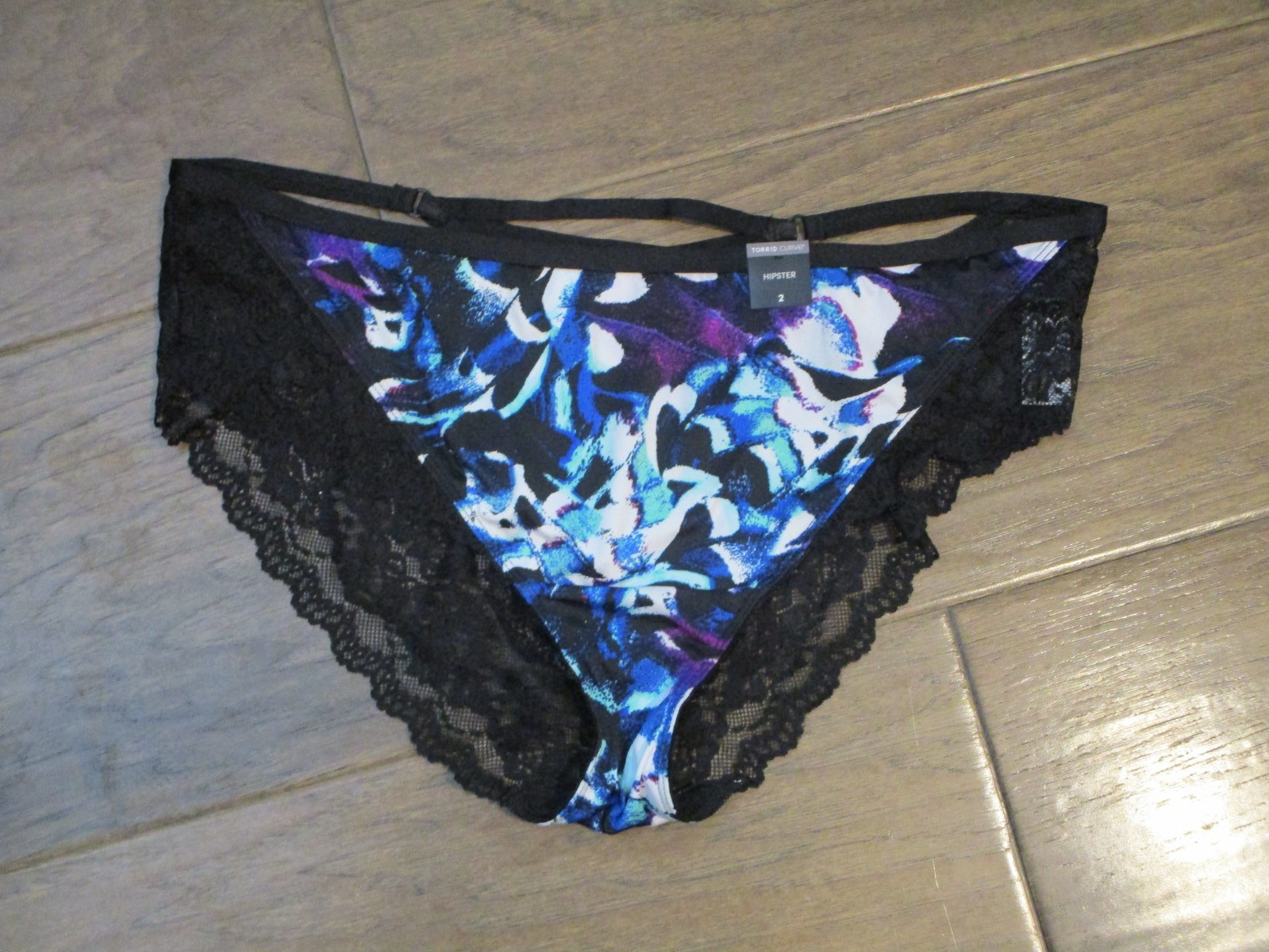 TORRID CAGE BACK MICROFIBER HIPSTER PANTIES IN BLUE WINGS SIZE 2 (2X/18-20)