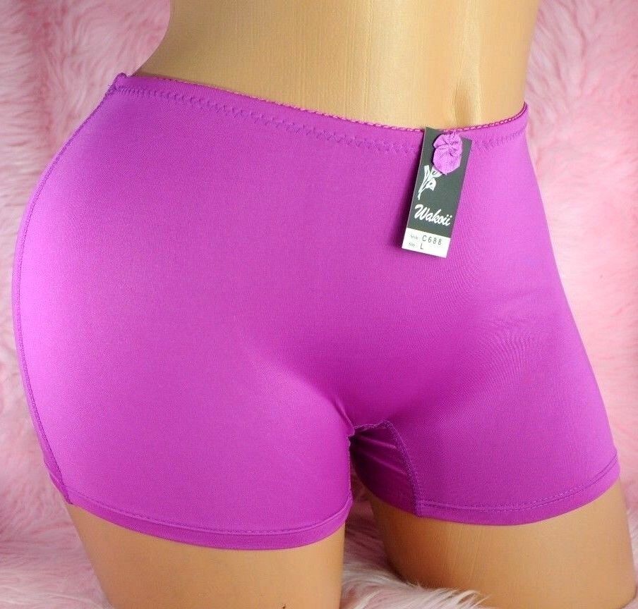 All Nylon Stretch Classic Boyshorts Control Briefs Tap Panties sz L 9 Colors!