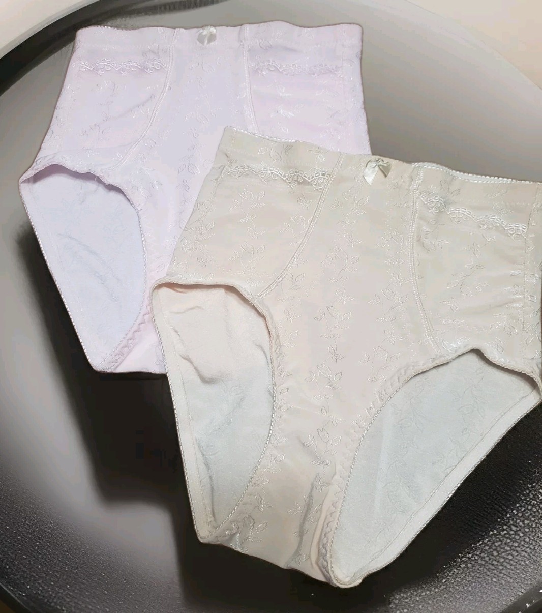 2 NWOT Angel’s Secret HIGH WAIST Panty Pink & Beige SHAPEWEAR Medium